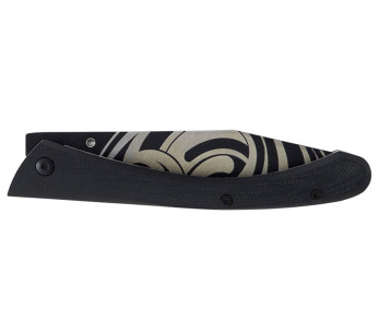 LUG C63LTB2LI Tatoo nero coltello pieghevole 12 cm manico G10 e acciaio nero con clip 2