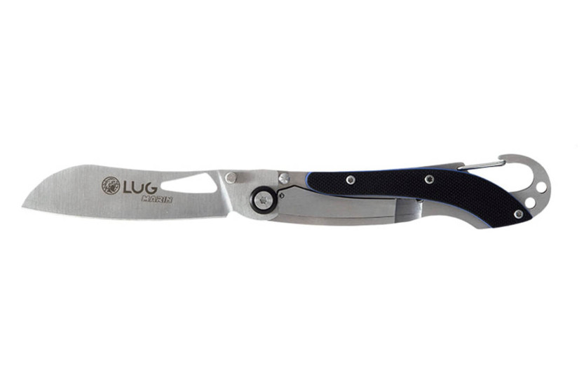 LUG SP2SBB black and blue folding knife 11.6cm steel and G10 handle with snap hook