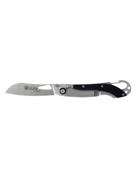 LUG SP2SBB black and blue folding knife 11.6cm steel and G10 handle with snap hook