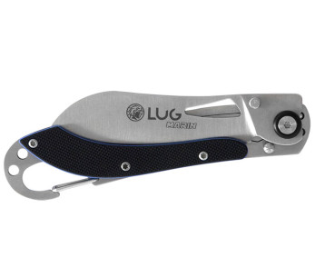LUG SP2SBB zwart en blauw vouwmes 11.6cm staal en G10 handvat met karabijnhaak 2