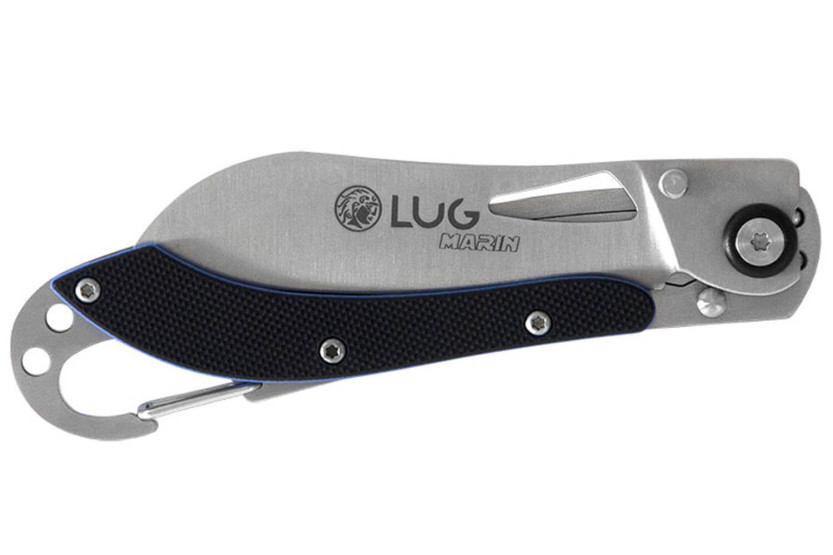 LUG SP2SBB black and blue folding knife 11.6cm steel and G10 handle with snap hook
