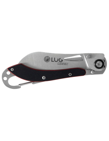 LUG SP2SRB zwart en rood vouwmes 11.6cm G10 stalen handvat met karabijnhaak