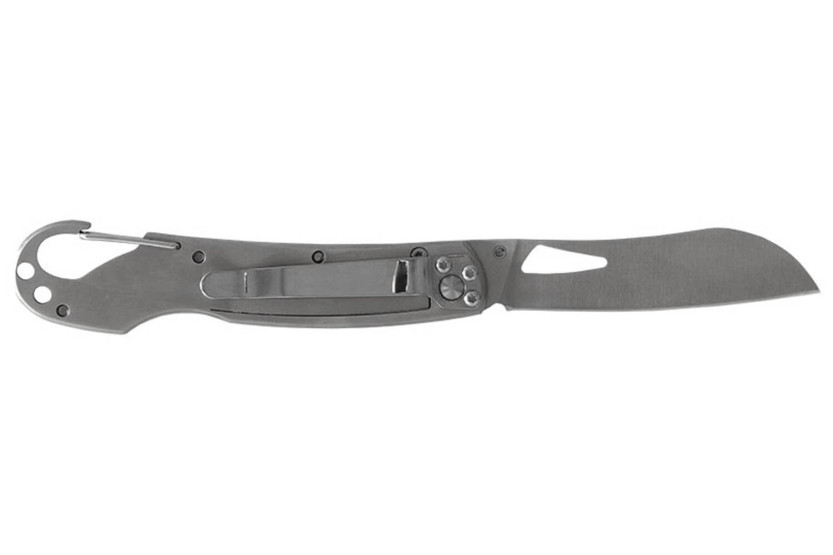 LUG SP2SRB svart og rød foldekniv 11,6 cm i stål og G10-håndtak med karabinkrok