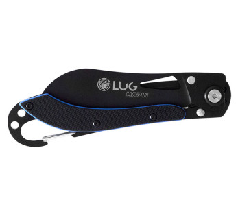 LUG SP2TBB coltello pieghevole nero e blu 11,6 cm manico in acciaio G10 con moschettone 2