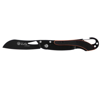 LUG SP2TOB svart och orange fällkniv med G10 och 11,6 cm stålhandtag och karbinhake