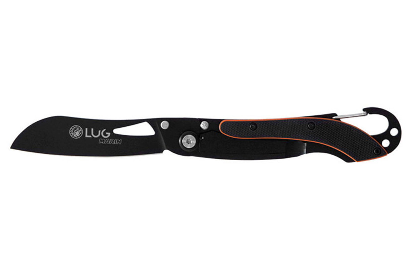 LUG SP2TOB black and orange folding knife with G10 and 11.6cm steel handle and snap hook