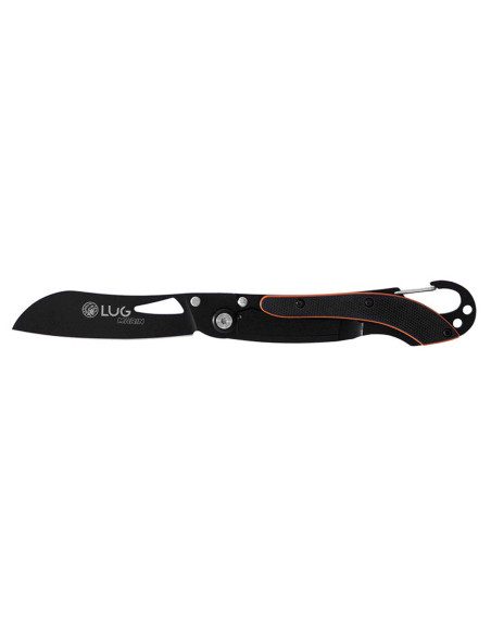 LUG SP2TOB black and orange folding knife with G10 and 11.6cm steel handle and snap hook