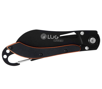 Navaja plegable LUG SP2TOB negra y naranja con mango de G10 y acero de 11,6 cm y clip mosquetón 2