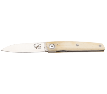Faca dobrável Salamandra com cabo de osso branco 9cm