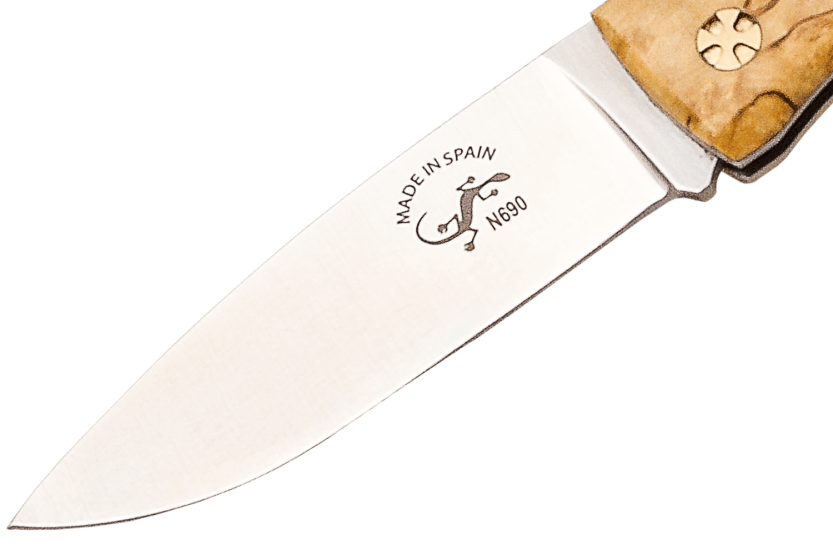 Navaja plegable Salamandra con mango de madera de abedul de 9,5 cm