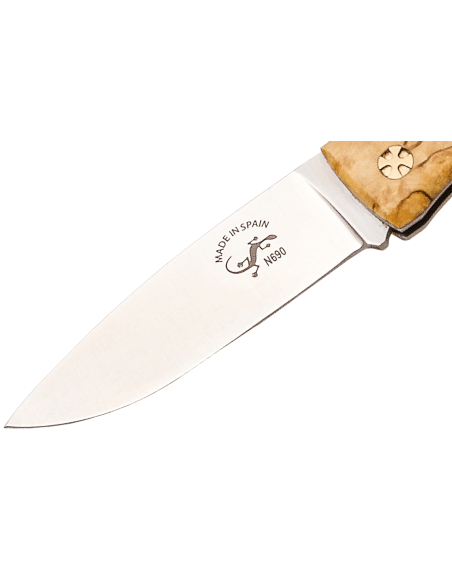 Coltello pieghevole Salamandra con manico in betulla da 9,5 cm