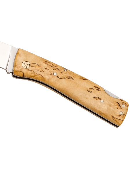 Salamandra folding knife 9.5cm birch wood handle