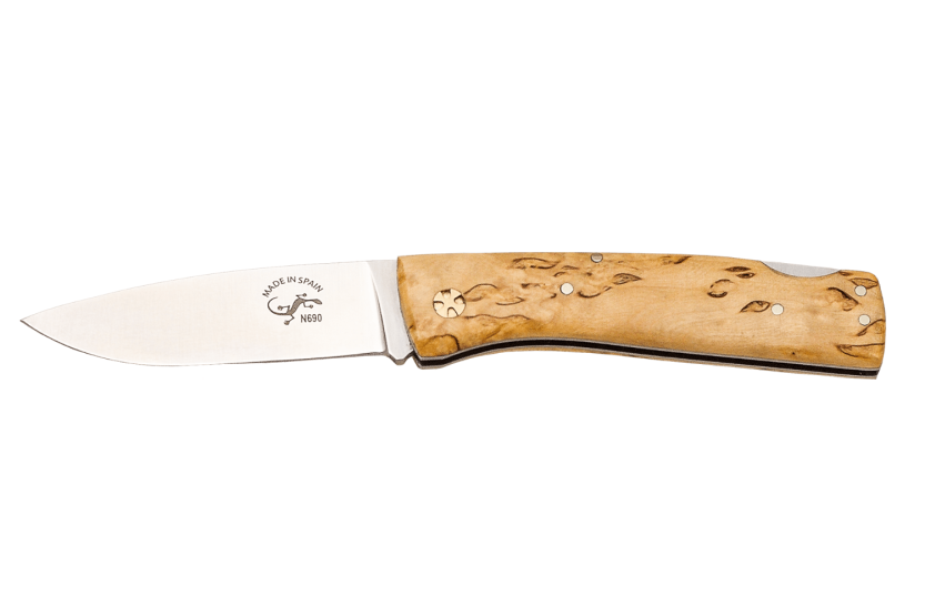 Navaja plegable Salamandra con mango de madera de abedul de 9,5 cm