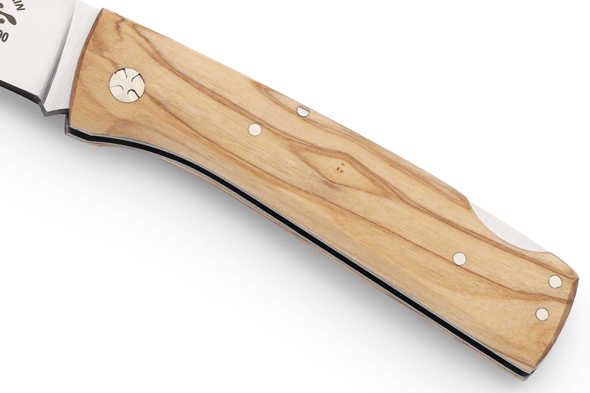 Coltello pieghevole Salamandra 9,5 cm manico in legno d'ulivo