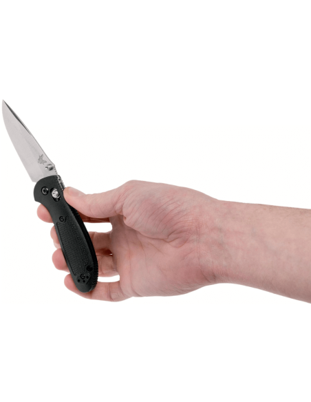 Coltello pieghevole Benchmade Mini Griptilian 556 con manico in grivory nero da 9,9 cm