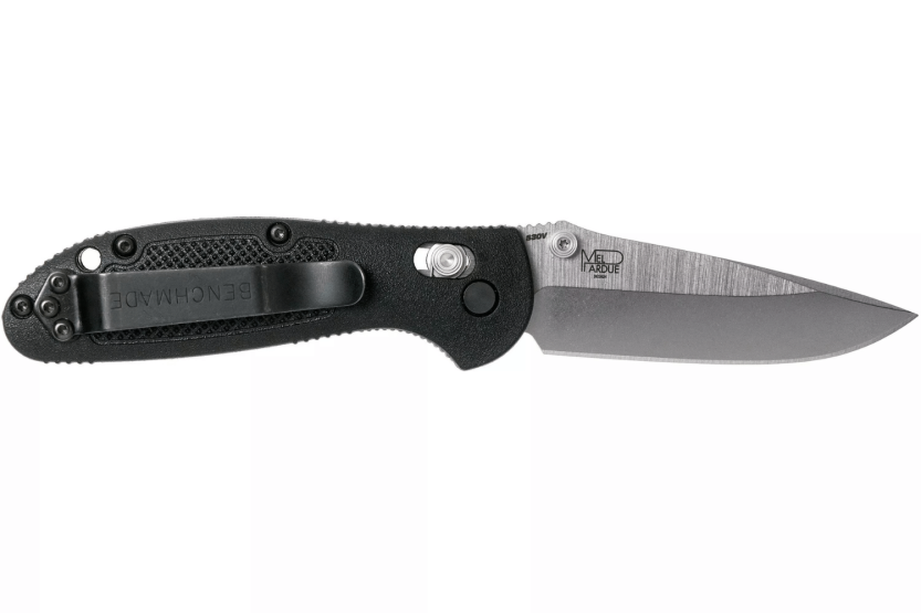 Coltello pieghevole Benchmade Mini Griptilian 556 con manico in grivory nero da 9,9 cm
