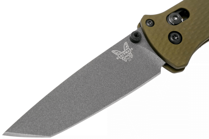Benchmade Bailout 537GY-1 foldekniv 12 cm med grønt anodisert aluminiumshåndtak og glassbryter