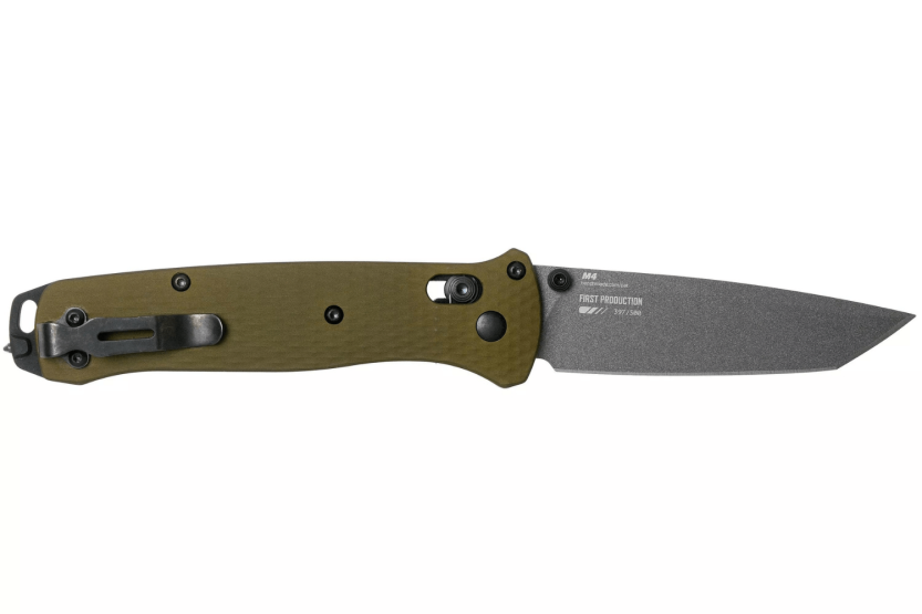Benchmade Bailout 537GY-1 foldekniv 12 cm med grønt anodisert aluminiumshåndtak og glassbryter