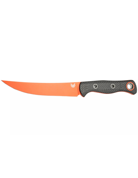 Benchmade Meatcrafter 15500OR-2 veitsi oranssi terä 15,4cm harmaa alumiini/hiilikuitukahva + laukku