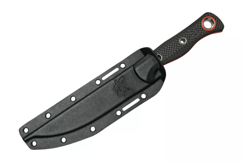 Benchmade Meatcrafter 15500OR-2 kniv orange blad 15,4cm grå aluminium/kolfiberhandtag + fodral