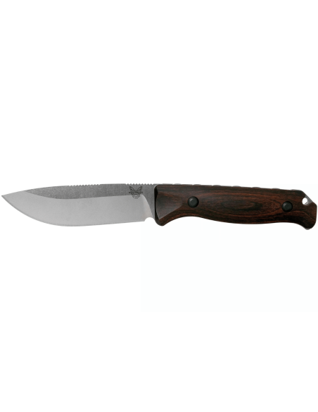 Cuchillo Benchmade Saddle Mountain Skinner 15002, hoja 10.7cm, mango de madera estabilizada + funda de cuero