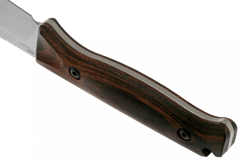 Benchmade Saddle Mountain Skinner 15002 mes 10.7cm lemmet gestabiliseerd houten handvat + lederen schede