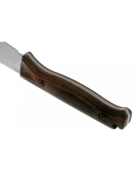 Faca Benchmade Saddle Mountain Skinner 15002, lâmina de 10,7 cm, cabo de madeira estabilizada + bainha de couro