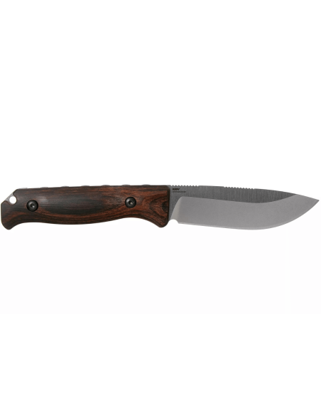 Benchmade Saddle Mountain Skinner 15002 veitsi 10.7cm terä stabiloitu puukahva + nahkatuppi