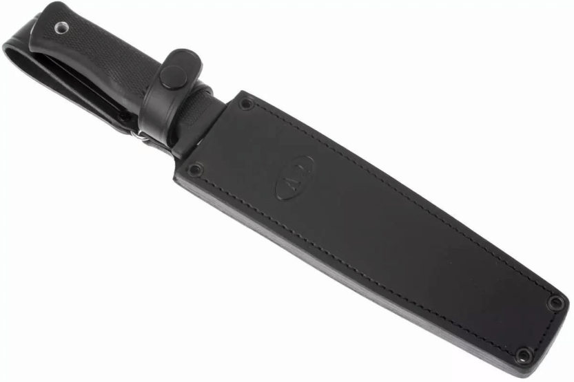 Cuchillo Fallkniven A2L Expedition 20cm hoja mango Kraton negro + funda de cuero