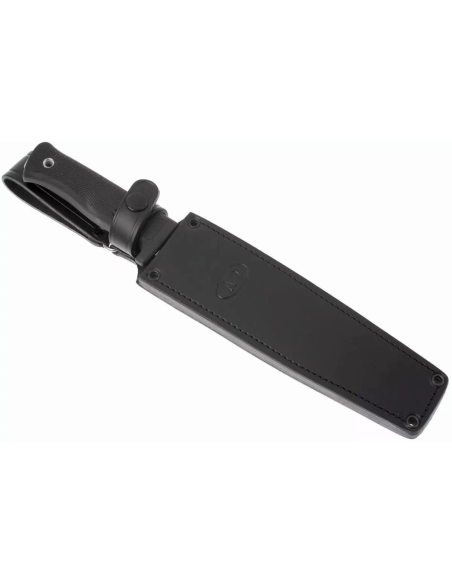 Cuchillo Fallkniven A2L Expedition 20cm hoja mango Kraton negro + funda de cuero