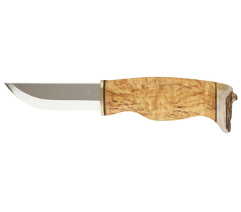 Cuchillo de cazador Arctic Legend AL941 9cm hoja mango de madera de abedul + funda de cuero
