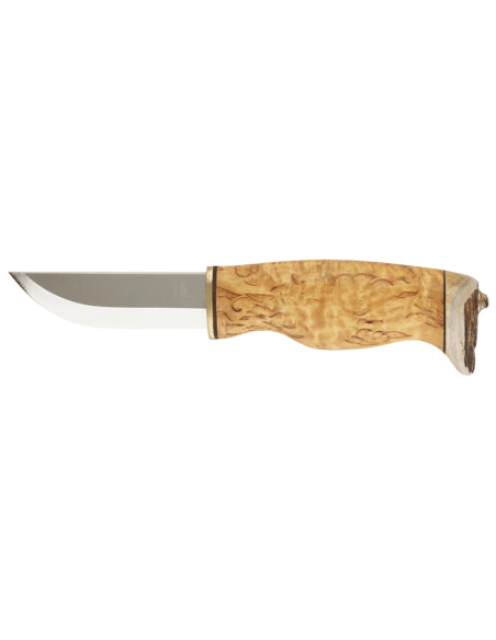 Arctic Legend Jaktkniv AL941 9cm blad björkträhandtag + läderslida