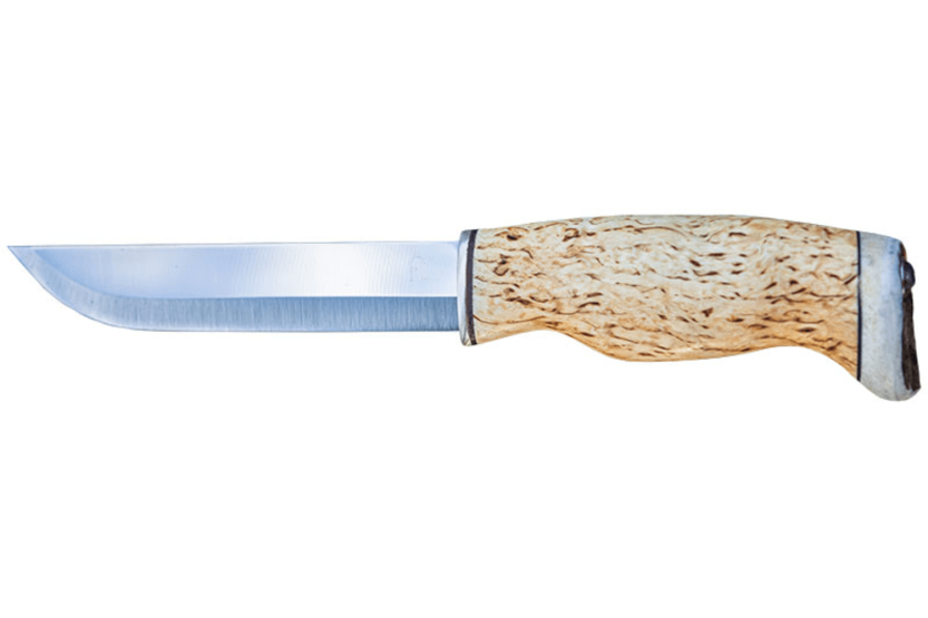 Arctic Legend Bear Knife AL866 lama artigianale in betulla riccia da 14,5 cm + fodero in pelle