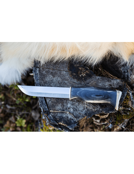 Arctic Legend Bear Knife AL880 håndlaget 14,5 cm blad beiset trehåndtak + skinnslire