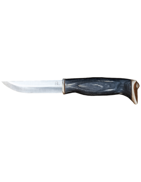 Arctic Legend Hobby Knife AL927 håndlavet 9,5 cm blad sortbejdset træhåndtag + læderskede