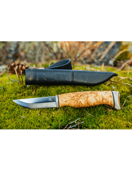 Arctic Legend Handicraft AL989 käsintehty veitsi 7.7cm koivukahva + nahkatuppi