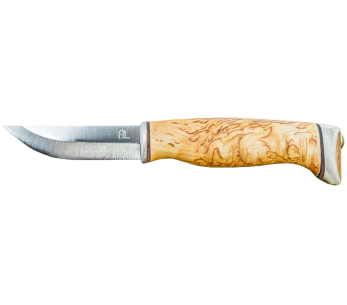 Arctic Legend Handicraft AL989 handgemaakt mes 7.7cm berken handvat + leren schede
