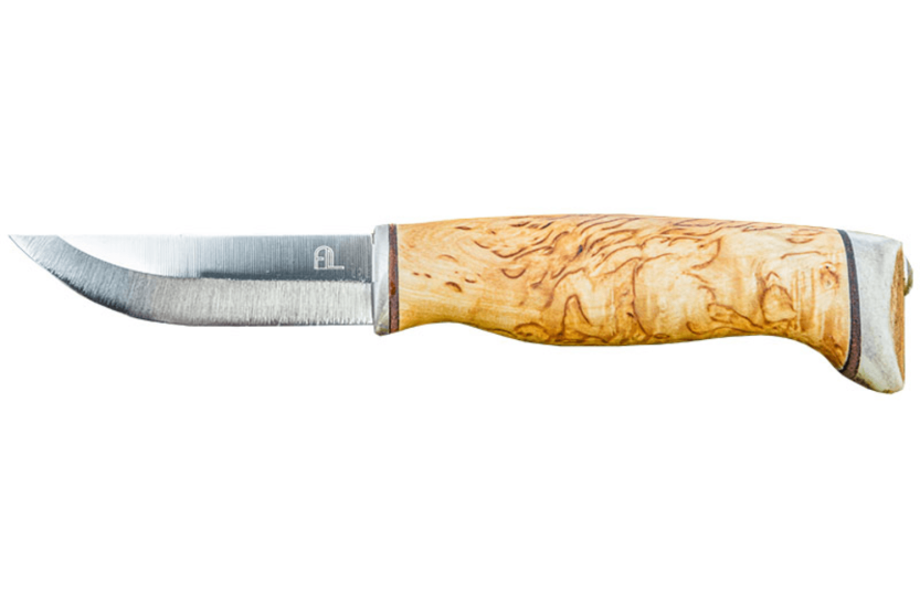 Arctic Legend Handicraft Messer AL989 handgefertigt Klinge 7,7cm Birkenholzgriff + Lederetui