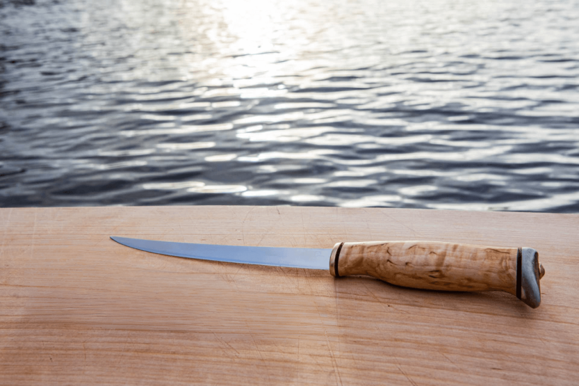 Arctic Legend Fillet Knife 16cm manico in betulla riccia + fodero in pelle