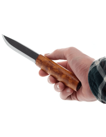 Helle Viking H096 knife 11cm carbon steel blade birch wood handle + leather sheath