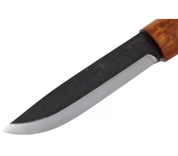 Helle Viking H096 kniv 11cm blad av kolstål björkträhandtag + läderslida 2