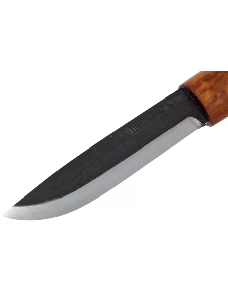 Helle Viking H096 kniv 11 cm kulstofstålblad birketræshåndtag + læderskede