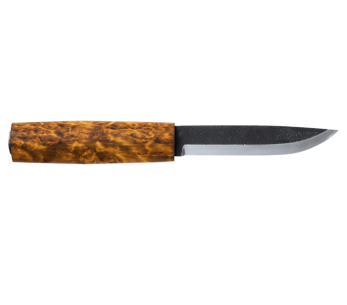 Cuchillo Helle Viking H096 11cm hoja de acero al carbono mango de madera de abedul + funda de cuero