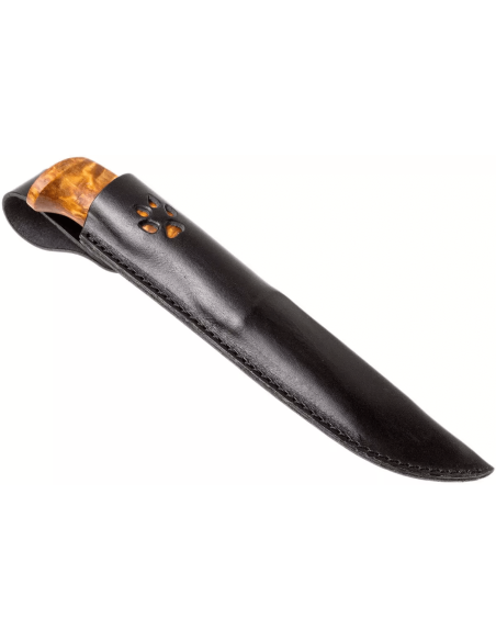 Helle Gaupe H310 kniv 10,7 cm blad i rustfritt stål bjørketrehåndtak + skinnslire