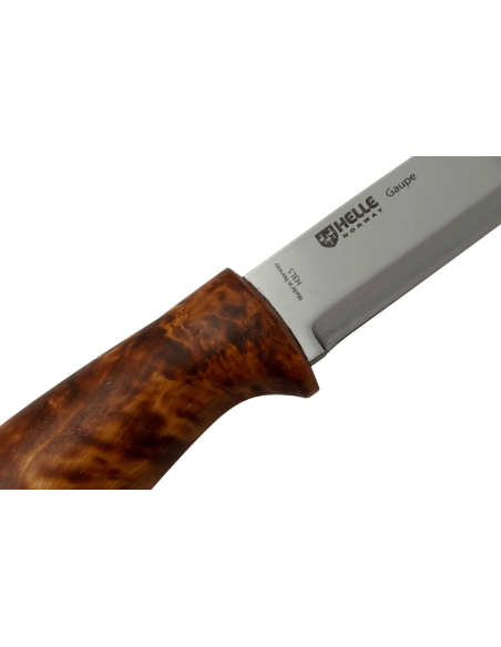 Helle Gaupe Messer H310 10,7cm Klinge aus rostfreiem Stahl Griff aus Birkenholz + Lederetui