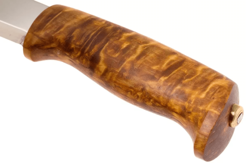 Helle Gaupe H310 knife 10,7cm stainless steel blade birch wood handle + leather sheath