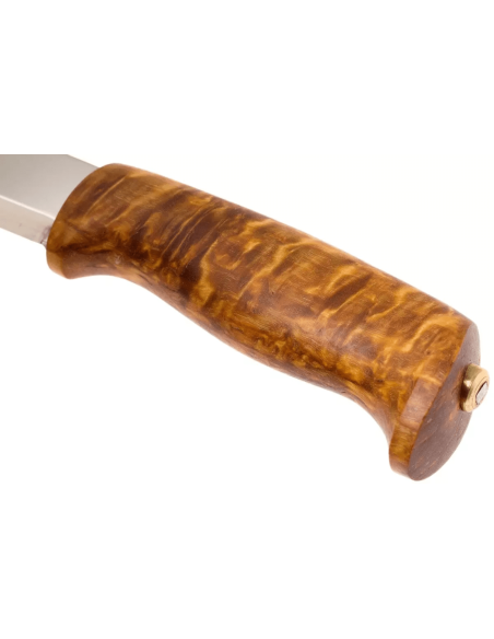 H310 Helle Gaupe coltello 10,7 cm lama in acciaio inox manico in legno di betulla + fodero in pelle