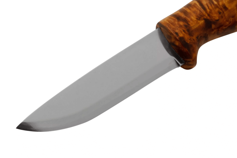 Helle Gaupe H310 roestvrijstalen mes 10,7 cm berkenhouten heft + leren schede
