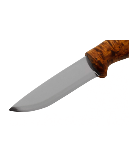 H310 Faca Helle Gaupe Lâmina de 10,7 cm em aço inoxidável Cabo em madeira de bétula + bainha em pele
