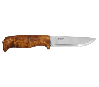 Helle Gaupe H310 knife 10,7cm stainless steel blade birch wood handle + leather sheath